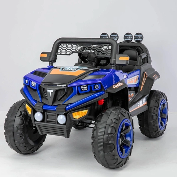 STC Kids Battery Operated Car Jeep Rechargeable Car for Kids Electric car for Baby Ride On Toy Car with R/C for Boys & Girls Kids 1 to 8 Years - PAINTED BLUE