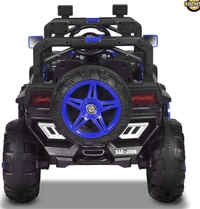 Kidz Auto KAB J909 Jeep (4 Wheel drive ) , Battery-Operated,Remote Control Ride-On with Foot Accelerator,Seat Belt,MP3/USB Port,Spring Suspension,Openable Doors,Spare Wheel Electric Vehicle for Kids - Blue