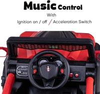 Dodge Baby Toy Car to Drive, Rechargeable 12V Battery Operated Ride-On Car for Kids Music Lights with R/C Jeep, Electric-Car, Kids Car, Racing Car for Boys & Girls Age 2-6 Years Old - PAINTED RED