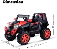 Dodge Baby Toy Car to Drive, Rechargeable 12V Battery Operated Ride-On Car for Kids Music Lights with R/C Jeep, Electric-Car, Kids Car, Racing Car for Boys & Girls Age 2-6 Years Old - PAINTED RED