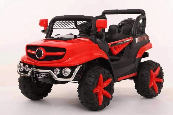 STC Kids Battery Operated Car Jeep Rechargeable Car for Kids Electric car for Baby Ride On Toy Car with R/C for Boys & Girls Kids 1 to 8 Years - PAINTED RED