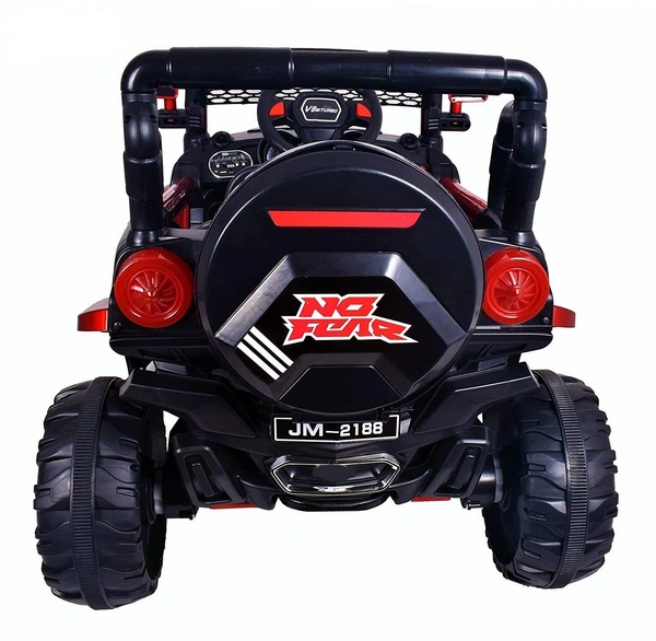 STC Kids Battery Operated Car Jeep Rechargeable Car for Kids Electric car for Baby Ride On Toy Car with R/C for Boys & Girls Kids 1 to 8 Years - PAINTED RED