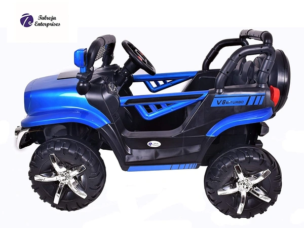 STC Kids Battery Operated Car Jeep Rechargeable Car for Kids Electric car for Baby Ride On Toy Car with R/C for Boys & Girls Kids 1 to 8 Years - PAINTED BLUE