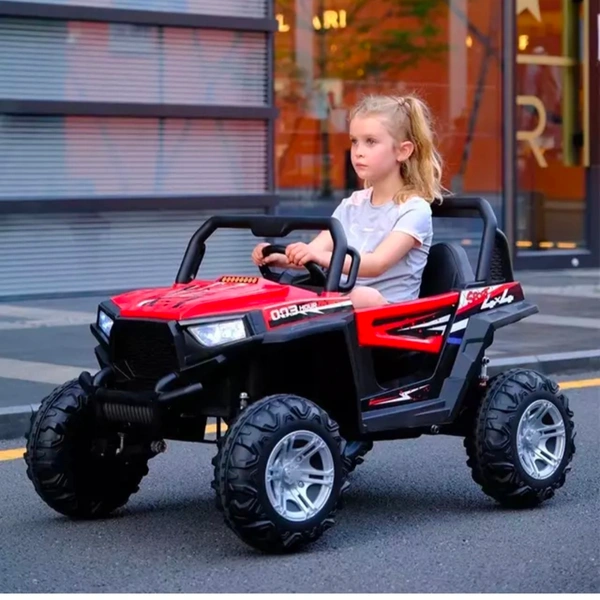 Stc Wrath Rechargeable Battery-Operated Ride on Electric Car Jeep for Kids | Baby Car Jeep with Bluetooth, USB, Music | Battery Operated Big Car for Kids to Drive 2 to 8 Years Boys Girls  - Red