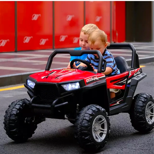 Stc Wrath Rechargeable Battery-Operated Ride on Electric Car Jeep for Kids | Baby Car Jeep with Bluetooth, USB, Music | Battery Operated Big Car for Kids to Drive 2 to 8 Years Boys Girls  - Red