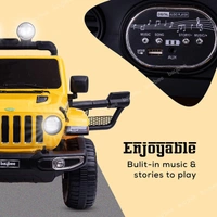 STC Robicun Battery Operated Car Jeep for Kids, Ride on Toy Kids Car with Light, Music| Racing Baby Big Electric Car Jeep | Rechargeable Battery Car for Kids to Drive 2 to 5 Years Boy Girl- 4MOTOR - Yellow