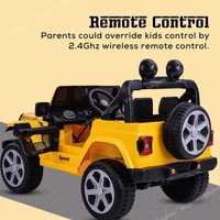 STC Robicun Battery Operated Car Jeep for Kids, Ride on Toy Kids Car with Light, Music| Racing Baby Big Electric Car Jeep | Rechargeable Battery Car for Kids to Drive 2 to 5 Years Boy Girl- 4MOTOR - Yellow