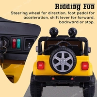 STC Robicun Battery Operated Car Jeep for Kids, Ride on Toy Kids Car with Light, Music| Racing Baby Big Electric Car Jeep | Rechargeable Battery Car for Kids to Drive 2 to 5 Years Boy Girl- 4MOTOR - Yellow