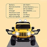STC Robicun Battery Operated Car Jeep for Kids, Ride on Toy Kids Car with Light, Music| Racing Baby Big Electric Car Jeep | Rechargeable Battery Car for Kids to Drive 2 to 5 Years Boy Girl- 4MOTOR - Yellow