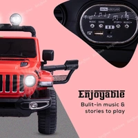 STC Robicun Battery Operated Car Jeep for Kids, Ride on Toy Kids Car with Light, Music| Racing Baby Big Electric Car Jeep | Rechargeable Battery Car for Kids to Drive 2 to 5 Years Boy Girl- 4MOTOR - Red