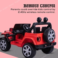 STC Robicun Battery Operated Car Jeep for Kids, Ride on Toy Kids Car with Light, Music| Racing Baby Big Electric Car Jeep | Rechargeable Battery Car for Kids to Drive 2 to 5 Years Boy Girl- 4MOTOR - Red