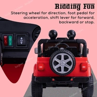 STC Robicun Battery Operated Car Jeep for Kids, Ride on Toy Kids Car with Light, Music| Racing Baby Big Electric Car Jeep | Rechargeable Battery Car for Kids to Drive 2 to 5 Years Boy Girl- 4MOTOR - Red
