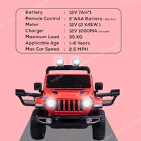 STC Robicun Battery Operated Car Jeep for Kids, Ride on Toy Kids Car with Light, Music| Racing Baby Big Electric Car Jeep | Rechargeable Battery Car for Kids to Drive 2 to 5 Years Boy Girl- 4MOTOR - Red