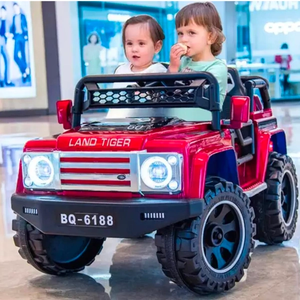 Stc Wrath Rechargeable Battery-Operated Ride on Electric Car Jeep for Kids | Baby Car Jeep with Bluetooth, USB, Music | Battery Operated Big Car for Kids to Drive 2 to 8 Years Boys Girls  - Red