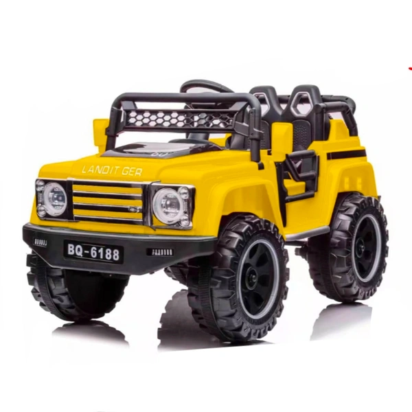 Stc Wrath Rechargeable Battery-Operated Ride on Electric Car Jeep for Kids | Baby Car Jeep with Bluetooth, USB, Music | Battery Operated Big Car for Kids to Drive 2 to 8 Years Boys Girls  - Yellow