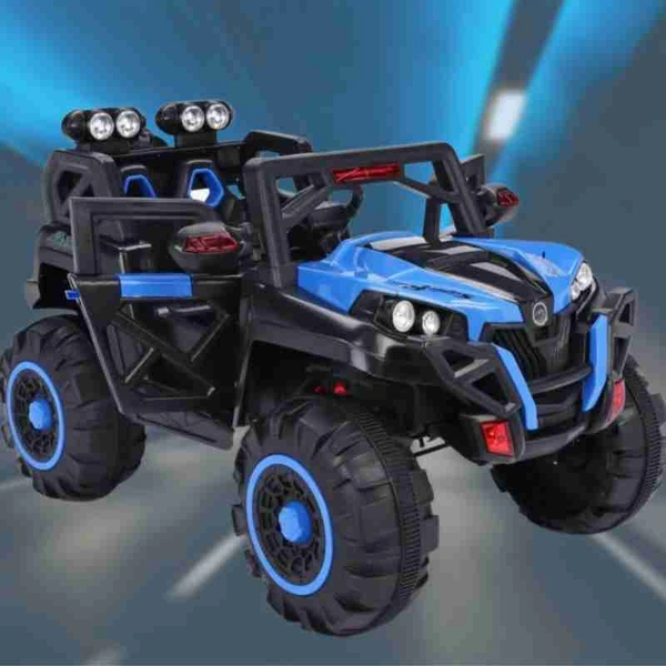Stc Goods Pro Car to Drive, Rechargeable 12V Battery Operated Ride-On Car for Kids Music Lights with R/C Jeep, Electric-Car, Kids Car, Racing Car for Boys & Girls Age 2-6 Years - Blue