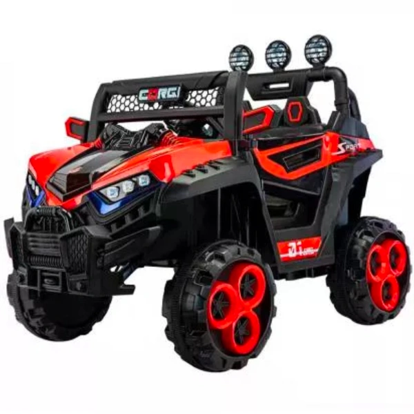 Stc Wrath Rechargeable Battery-Operated Ride on Electric Car Jeep for Kids | Baby Car Jeep with Bluetooth, USB, Music | Battery Operated Big Car for Kids to Drive 2 to 8 Years Boys Girls  - Red