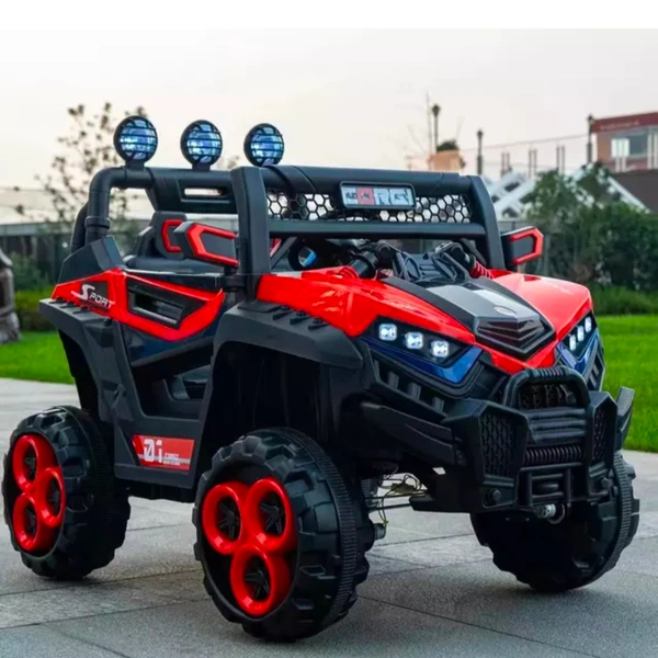 Stc Wrath Rechargeable Battery-Operated Ride on Electric Car Jeep for Kids | Baby Car Jeep with Bluetooth, USB, Music | Battery Operated Big Car for Kids to Drive 2 to 8 Years Boys Girls  - Red