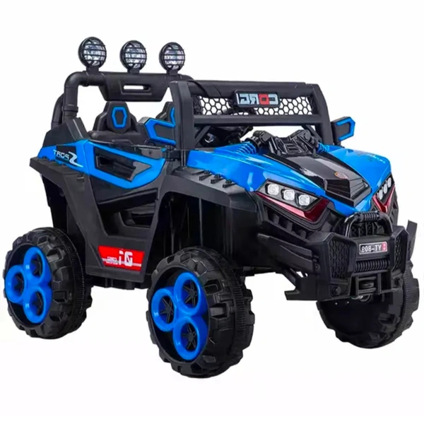 Stc Wrath Rechargeable Battery-Operated Ride on Electric Car Jeep for Kids | Baby Car Jeep with Bluetooth, USB, Music | Battery Operated Big Car for Kids to Drive 2 to 8 Years Boys Girls  - Blue