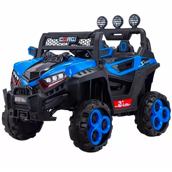 Stc Wrath Rechargeable Battery-Operated Ride on Electric Car Jeep for Kids | Baby Car Jeep with Bluetooth, USB, Music | Battery Operated Big Car for Kids to Drive 2 to 8 Years Boys Girls  - Blue