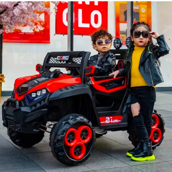 Stc Wrath Rechargeable Battery-Operated Ride on Electric Car Jeep for Kids | Baby Car Jeep with Bluetooth, USB, Music | Battery Operated Big Car for Kids to Drive 2 to 8 Years Boys Girls  - Blue