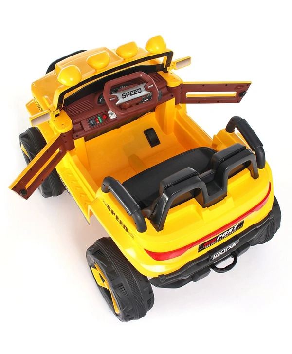 Bugatti Two Seater Jeep Ride On with Light & Sound - Yellow