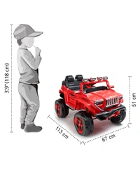 Bugatti Two Seater Jeep Ride On with Light & Sound - Red