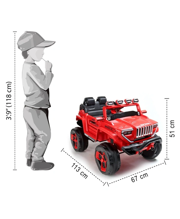 Bugatti Two Seater Jeep Ride On with Light & Sound - Red