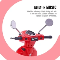 Vespa Electric Ride On Bike For Kids Aged 1 To 6 - Red