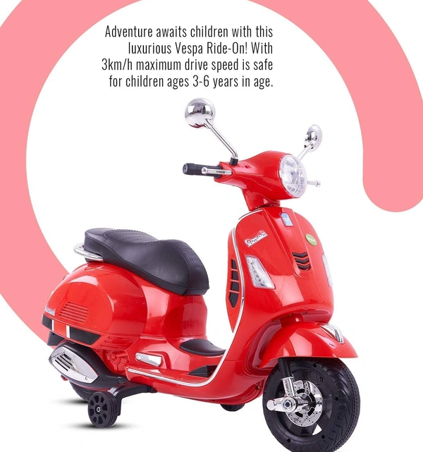 Vespa Electric Ride On Bike For Kids Aged 1 To 6 - Red