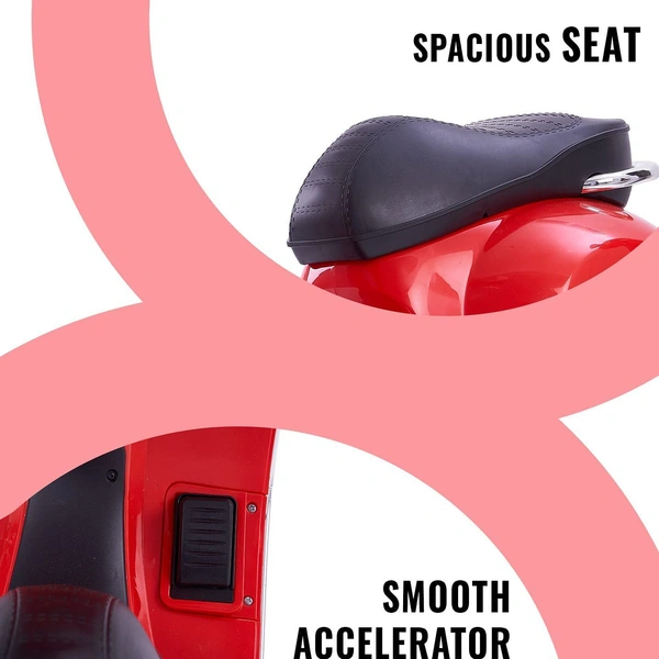 Vespa Electric Ride On Bike For Kids Aged 1 To 6 - Red