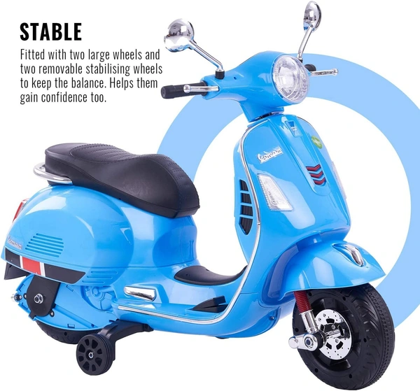 Vespa Electric Ride On Bike For Kids Aged 1 To 6 - Blue