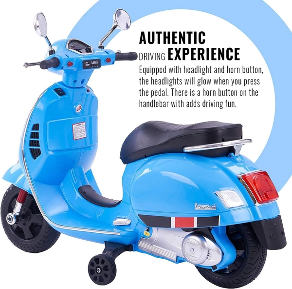 Vespa Electric Ride On Bike For Kids Aged 1 To 6 - Blue