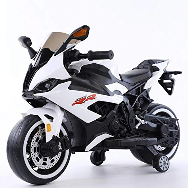 RR Super Bike With Rechargeable Battery Operator Ride-On Bike For Kids (2 To 7YRS) - White