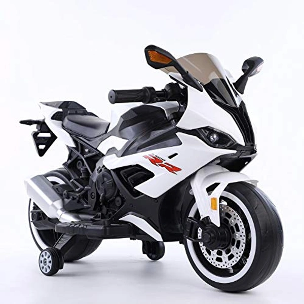 RR Super Bike With Rechargeable Battery Operator Ride-On Bike For Kids (2 To 7YRS) - White
