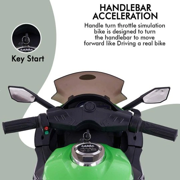 stc R6 BIG SIZE KIDS ELECTRIC BIKE FOR AGE 1 TO 7 - Green