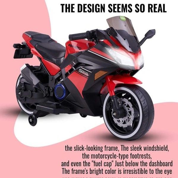 stc R6 BIG SIZE KIDS ELECTRIC BIKE FOR AGE 1 TO 7 - Red