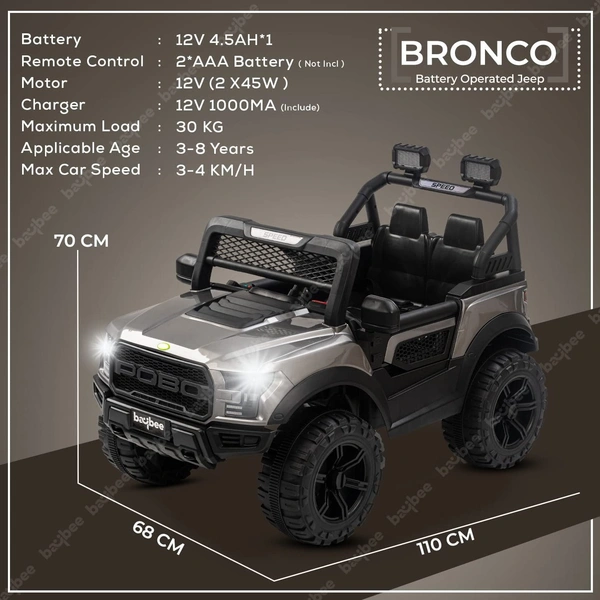Stc POBO 2 MOTOR JEEP UPTO 7 YEARS (4 Motor-upto 50kg) - painted blue