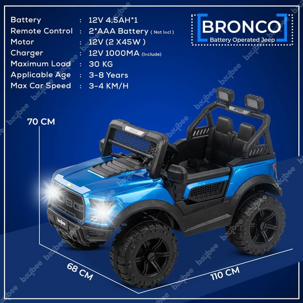 Stc POBO 2 MOTOR JEEP UPTO 7 YEARS (4 Motor-upto 50kg) - Gray