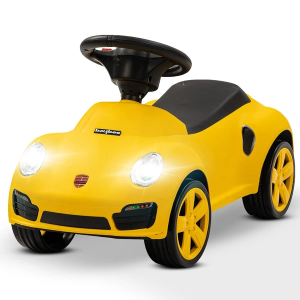 Baybee Bolt Push Ride on Car for Kids, Ride on Push Cars with Music, Light & Comfort Seat | Kids Car Ride on Toys for Kids Toddlers | Push Baby Car for Kids to Drive 1 to 3 Years Boys Girls - YELLOW