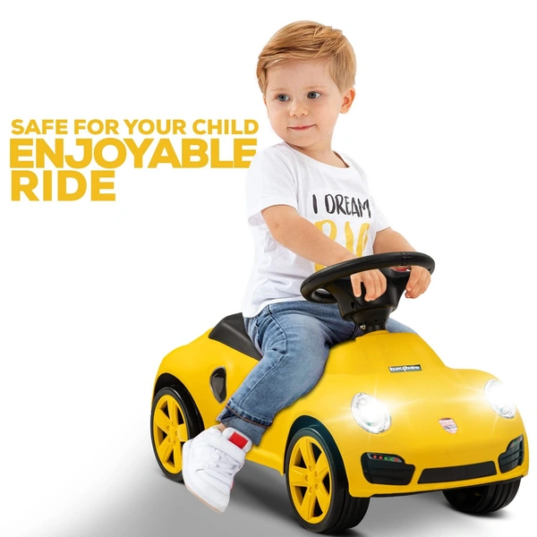 Baybee Bolt Push Ride on Car for Kids, Ride on Push Cars with Music, Light & Comfort Seat | Kids Car Ride on Toys for Kids Toddlers | Push Baby Car for Kids to Drive 1 to 3 Years Boys Girls - YELLOW