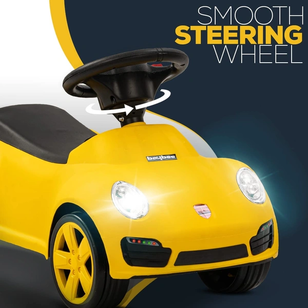 Baybee Bolt Push Ride on Car for Kids, Ride on Push Cars with Music, Light & Comfort Seat | Kids Car Ride on Toys for Kids Toddlers | Push Baby Car for Kids to Drive 1 to 3 Years Boys Girls - YELLOW