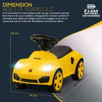 Baybee Bolt Push Ride on Car for Kids, Ride on Push Cars with Music, Light & Comfort Seat | Kids Car Ride on Toys for Kids Toddlers | Push Baby Car for Kids to Drive 1 to 3 Years Boys Girls - YELLOW