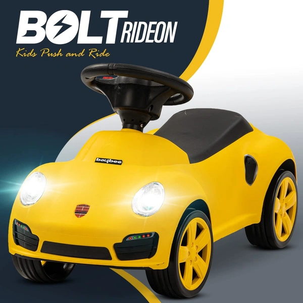Baybee Bolt Push Ride on Car for Kids, Ride on Push Cars with Music, Light & Comfort Seat | Kids Car Ride on Toys for Kids Toddlers | Push Baby Car for Kids to Drive 1 to 3 Years Boys Girls - YELLOW