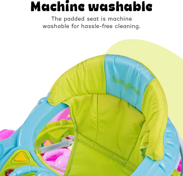 Baybee Nemo Baby Walker for Kids, Foldable Kids Walker with 3 Height Adjustable & Parental Push Handle | Walker for Baby with Music & Light, Activity Walker | Walker Baby 6-18 Months Boy Girl