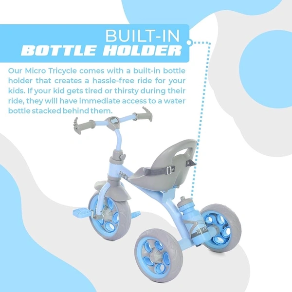 Dash Nexa With Eva Wheels Kids/Baby Tricycle, Tricycle For Kids 1.5 To 5 Years, Baby Cycle With Bottle Container And Storage Basket With Parental Control