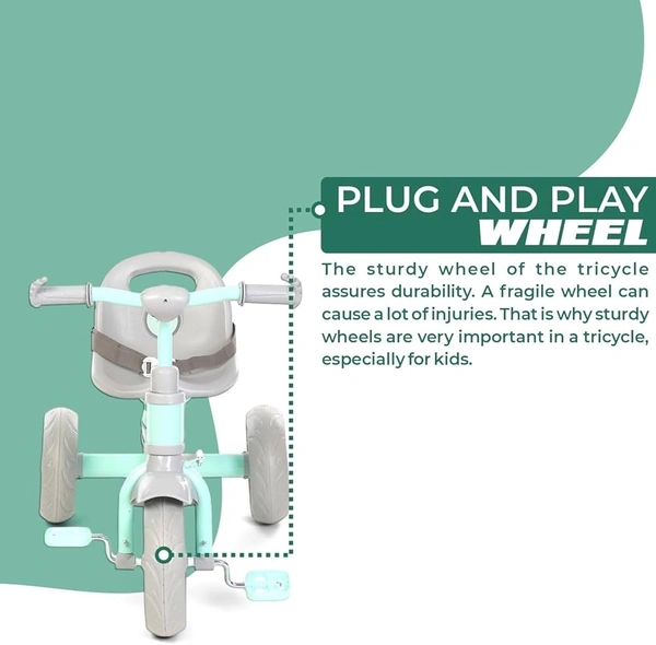 Dash Nexa With Eva Wheels Kids/Baby Tricycle, Tricycle For Kids 1.5 To 5 Years, Baby Cycle With Bottle Container And Storage Basket With Parental Control