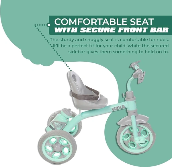 Dash Nexa With Eva Wheels Kids/Baby Tricycle, Tricycle For Kids 1.5 To 5 Years, Baby Cycle With Bottle Container And Storage Basket With Parental Control