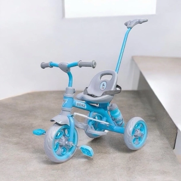 Dash GenZ Secure Baby Tricycle with Seat Belt, Water Bottle, Parent-Push Handle| Kids Tricycle