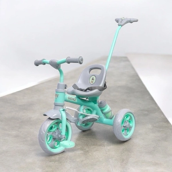 Dash GenZ Secure Baby Tricycle with Seat Belt, Water Bottle, Parent-Push Handle| Kids Tricycle